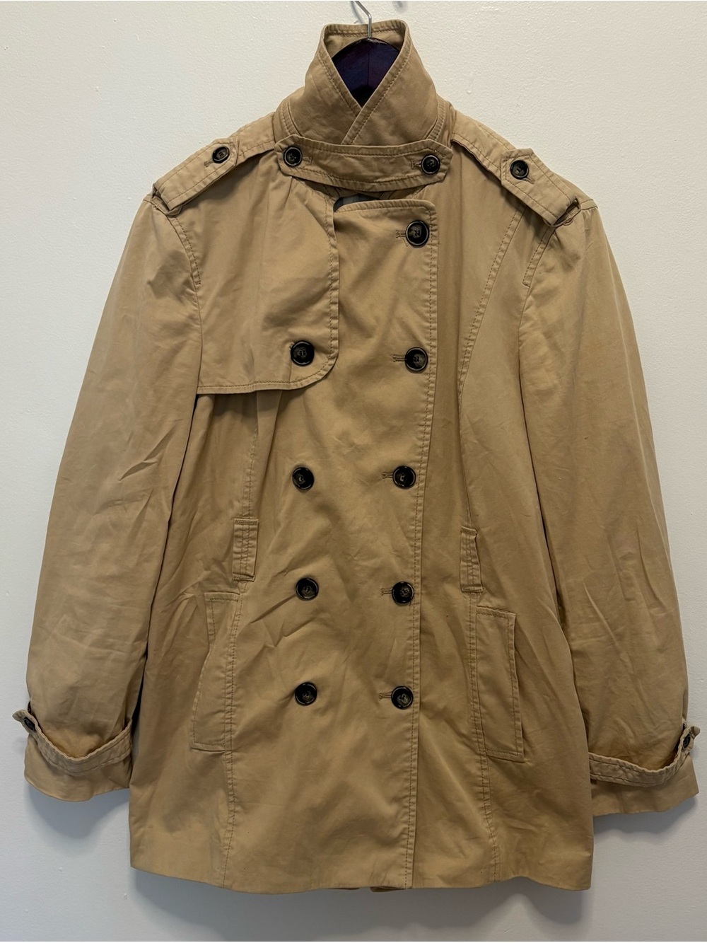 Zara Basic Tan Double Breasted Trench Coat